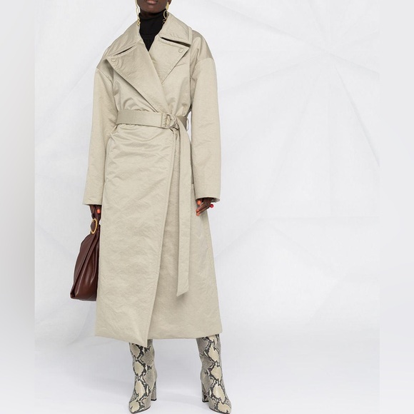 Nanushka Nylon Padded Trench Coat Sz M - Picture 4 of 6